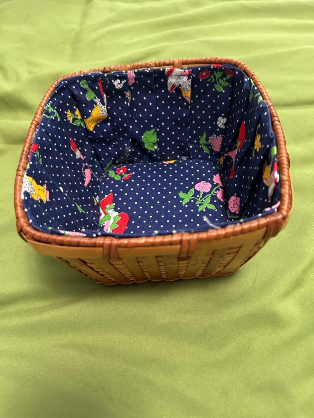 Source Unknown Navy Floral-Lined Woven Kids Basket